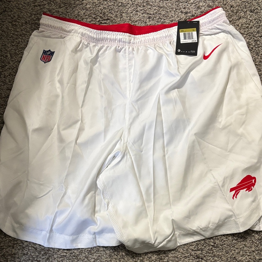 Nike White and Red Buffalo Bills Men's Athletic Shorts